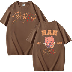 Unisex Kpop Letter Print Summer Cotton T-shirt