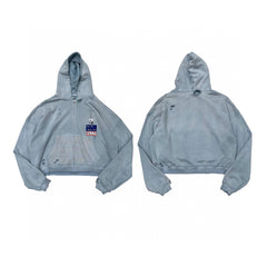 Martin Inspired Distressed Zipper Hoodie