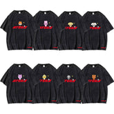 Trendy Kpop Character Logo Washed T-shirt