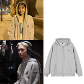 Felix Same Style Zipper Grey Hoodie