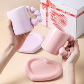 Heart Handle Coffee Mug and Plate Set