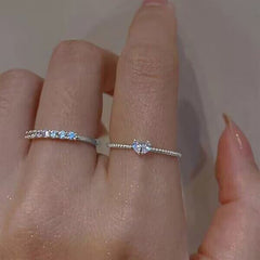 Two-piece Set Dainty Crystal Rings