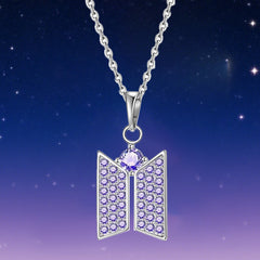 BTS Inlaid Zircon Pendant Necklace