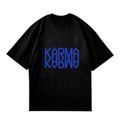 Casual KARMA Album Logo Print Crew Neck T-Shirt