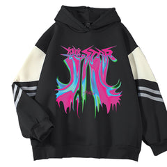 Unisex Color Block Pullover Kpop Hoodie