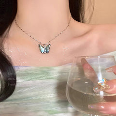 Butterfly Pendant Collarbone Chain Necklace