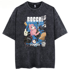 Vintage Anime Washed Short-sleeved T-shirt