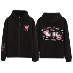 Unisex Kpop Maxident Print Relaxed Hoodie
