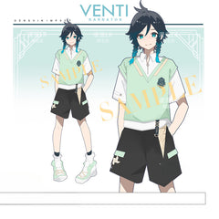 Unisex Venti Cosplay T-shirt Shorts Set