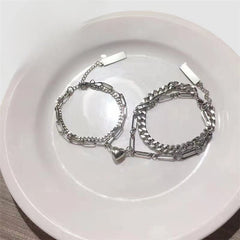 Chained To You Lovers Lock Magnetic Bracelets