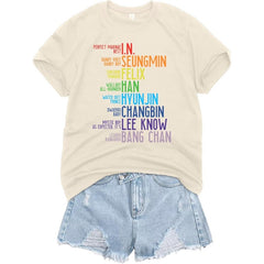 SKZ FAM Lyrics Print T-Shirt Top