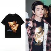 KEONHO Same Portrait Printed Short-sleeved T-shirt