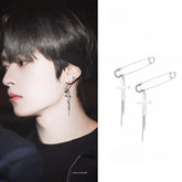 Lee Know Cross Pin Stud Earrings