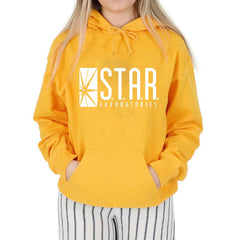 Unisex Casual Star Laboratories Print Pocket Hoodie
