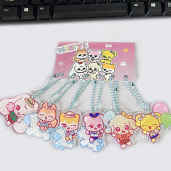 MINIVE Cartoon Acrylic Pendant Keychain Set