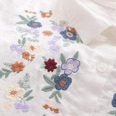 Ethnic Style Floral Embroidered Loose Shirt