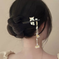 Hang in There Cat Hairpin