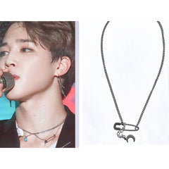 JIMIN Pin Moon Pendant Necklace