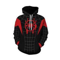 Unisex Spider Digital Print Cosplay Zipper Loose Hoodie