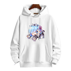Casual Anime Rem Print Pullover Hoodie