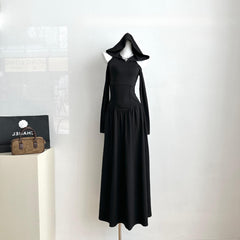 Gothic Dark Long-sleeved Black Dress