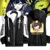 Unisex Anime Pattern Zip Up Casual Hoodie