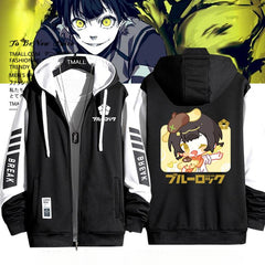 Unisex Anime Pattern Zip Up Casual Hoodie
