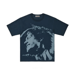 KEONHO MARTIN JAMES Portrait Print Short-sleeved T-shirt