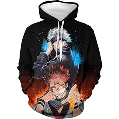Men's Anime Gojo Digital Print Hoodie