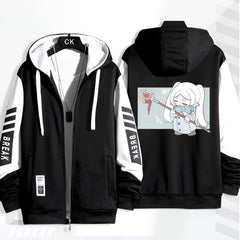 Unisex Anime Printed Zip Up Loose Hoodie