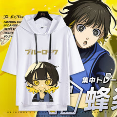 Unisex Anime Cos Short Sleeve Hooded T-Shirt