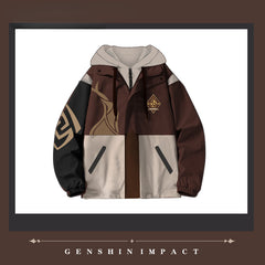 Unisex Cool Zhongli Zip Up Jacket Costume