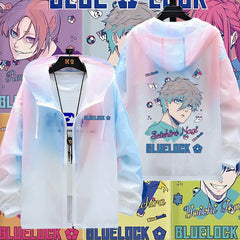Unisex Anime Print Zipper Sunscreen Thin Jacket