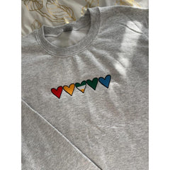 1D Heart Embroidery Sweatshirt