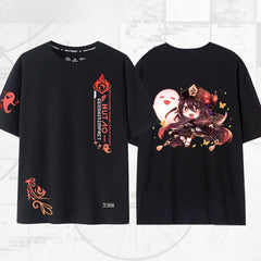 Unisex Game Hutao Casual Short-sleeved T-shirt