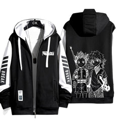 Unisex Anime Graphic Zipper Hooded Jacket
