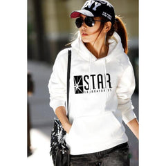 Unisex Casual Star Laboratories Print Pocket Hoodie