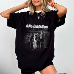 1D Retro Graphic Print Washed T-Shirt