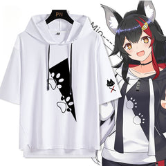 Vtuber Anime Hooded Short-sleeved Shirt
