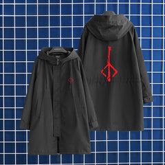 Trendy Game Graphic Print Long Trench Coat