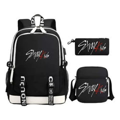 SKZ LOGO Backpack Lunch Bag Pencil Bag Three-piece Set