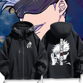 Unisex Anime Gojo Pattern Zipper Jacket