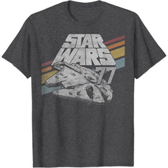 Millennium Falcon 77 Retro Diagonal Stripe T-Shirt