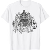 Classic Characters Cast Line Art Vintage T-Shirt