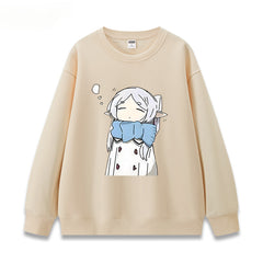 Casual Anime Printed Crew Neck Sweatshirt