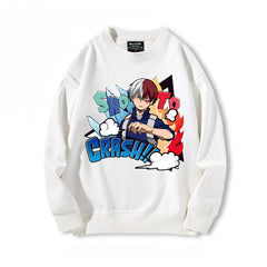 Casual Anime Printed Crew Neck Sweatshirt