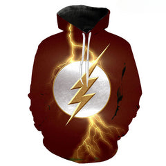 Unisex Superhero Flash 3D Printed Loose Hoodie
