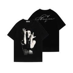 Martin Same Prince Portrait Print Black T-shirt