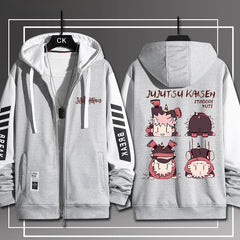 Casual Anime Printed Loose Zipper Hoodie