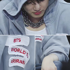 BANGTAN ARIRANG TOUR JK Gray Zipper Hoodie